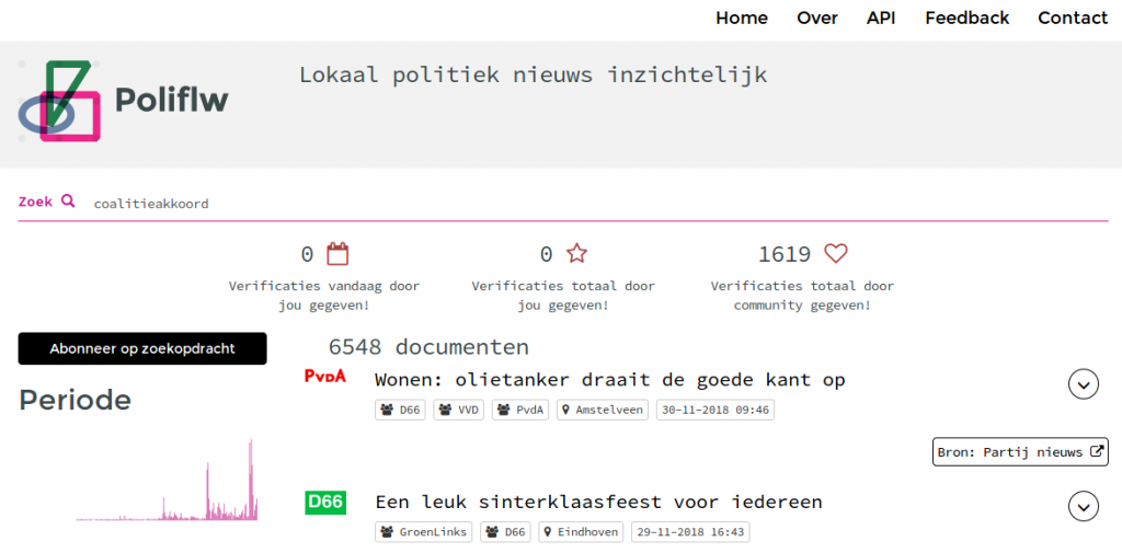 Screenshot van poliflw.nl